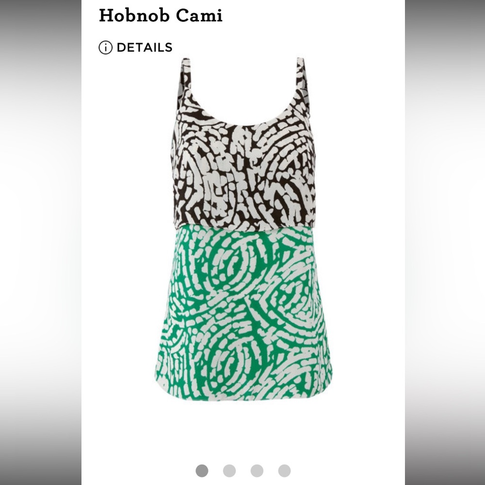 Cabi Hobnob cami #5732 black green white Size M